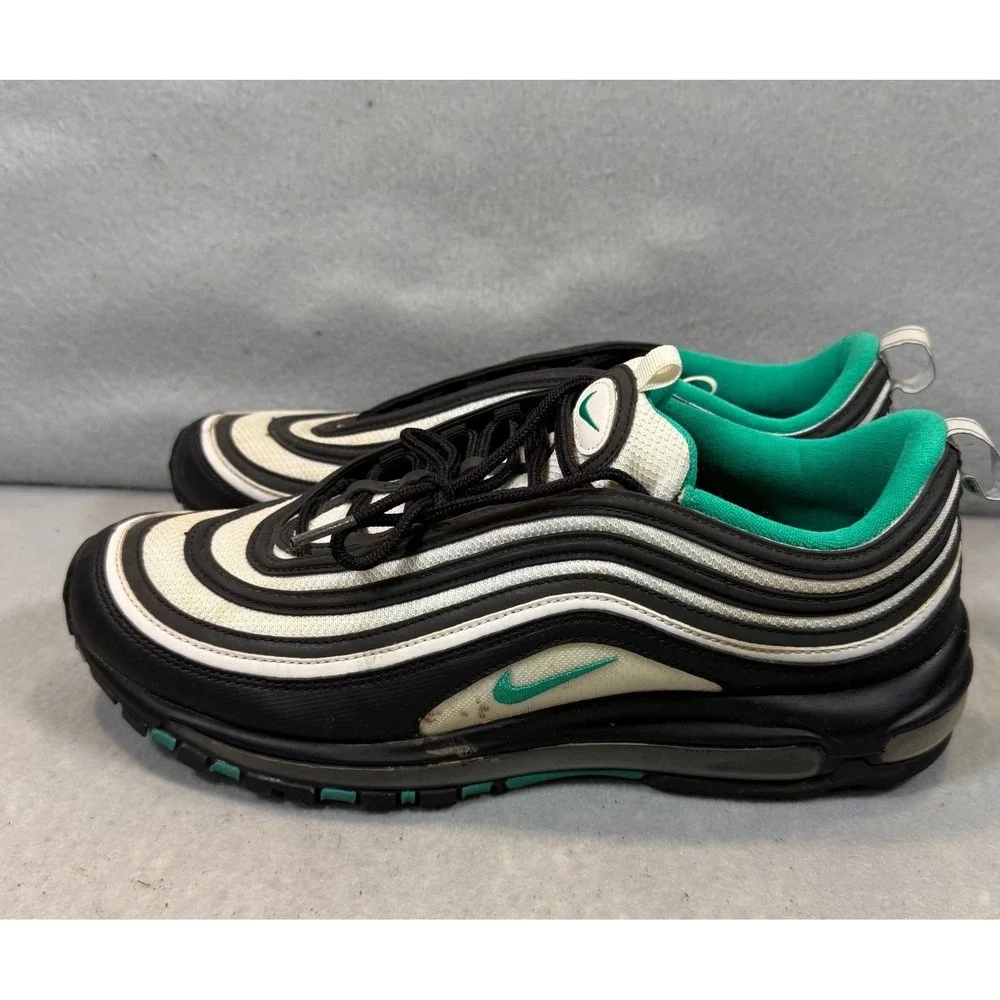 Nike Air Max 97 Black White Clear Emerald Mens Sneakers 921826-013 Size 12